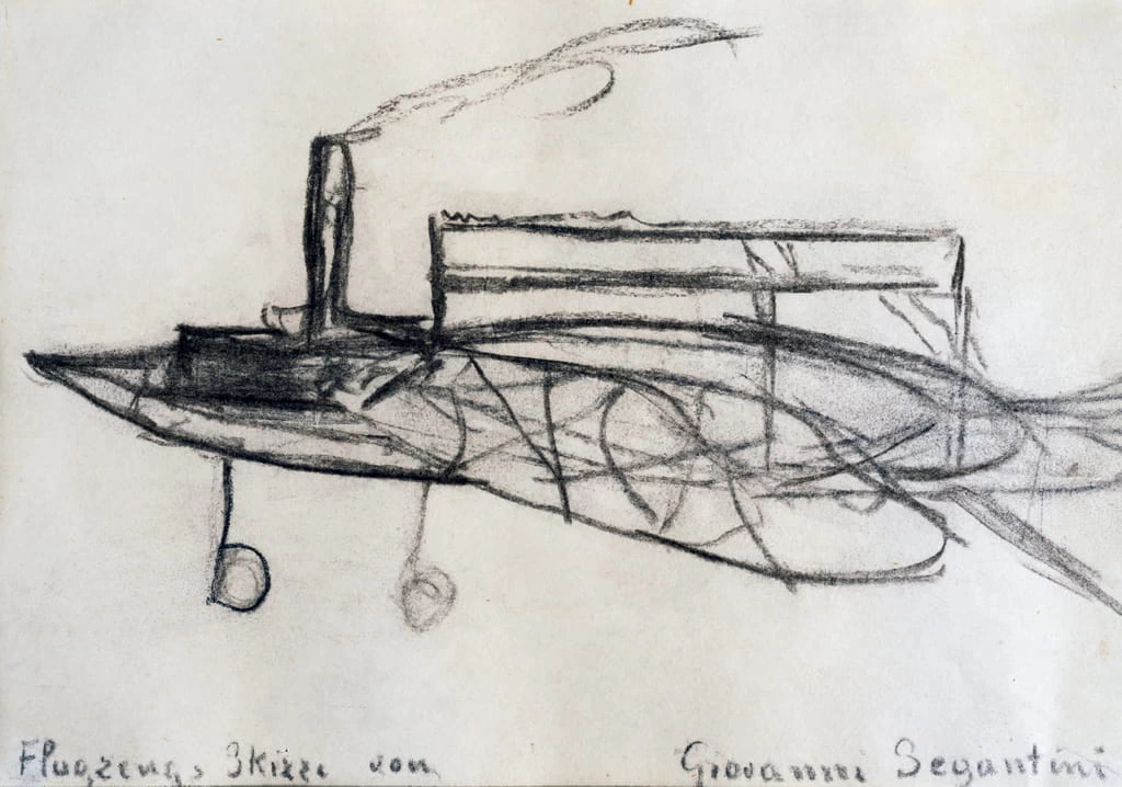 Schizzo dell'aereo - Segantini Museum, Saint Moritz